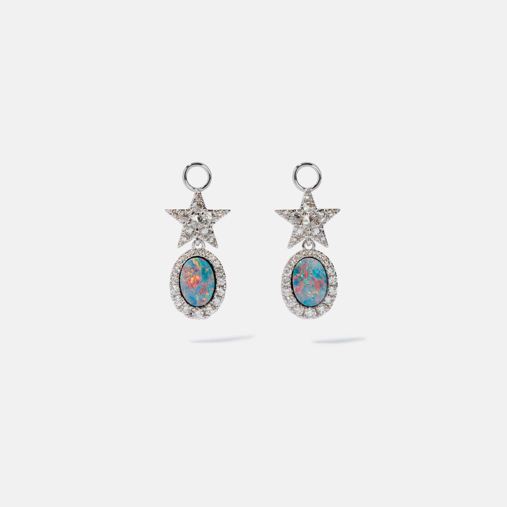 Unique 18ct White Gold Opal Doublet Earrings | Annoushka jewelley